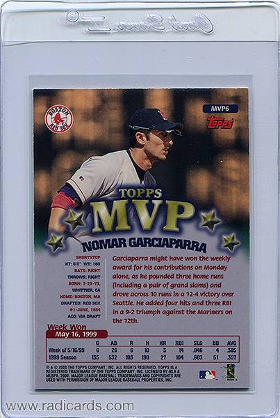 Nomar Garciaparra 1999 Topps MVP Promotion Exchange #MVP6