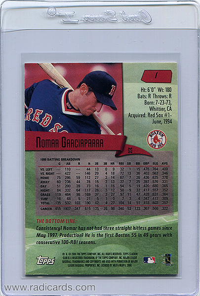 Nomar Garciaparra 2000 Stadium Club #1 Special Olympics Nevada /1
