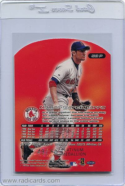 Nomar Garciaparra 2000 Ultra #50P Platinum Medallion /50