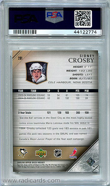 Sidney Crosby 2005-06 Upper Deck #201 PSA 10