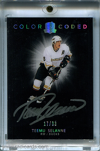 Teemu Selanne 2017-18 The Cup Color Coded Autographs #CC-TS /33