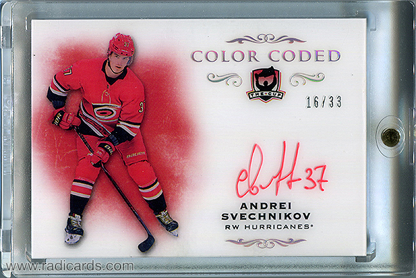 Andrei Svechnikov 2018-19 The Cup Color Coded Autographs #CC-AS /33