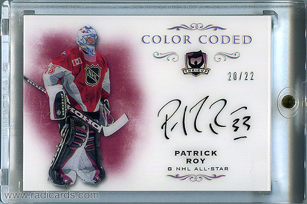 Patrick Roy 2018-19 The Cup Color Coded Autographs #CC-PR /22