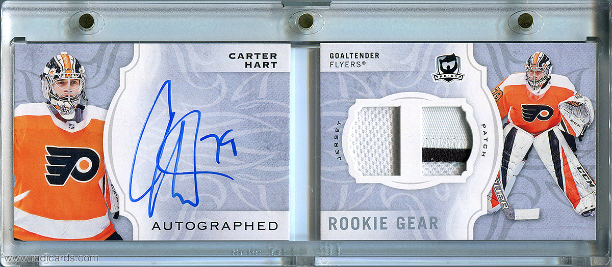 Carter Hart 2018-19 The Cup Rookie Gear Relic Autographs #ARG-CH /24