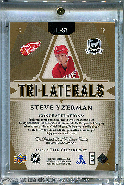 Steve Yzerman 2018-19 The Cup Trilaterals Materials #TL-SY /33