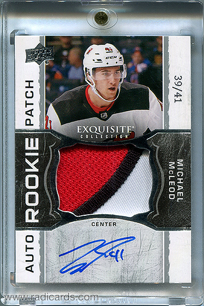 Michael McLeod 2018-19 Exquisite Collection Rookie Patch Autographs #EC-MM /41