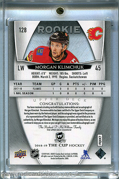 Morgan Klimchuk 2018-19 The Cup #128 /249