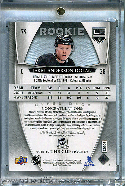 Jaret Anderson-Dolan 2018-19 The Cup #79 /249