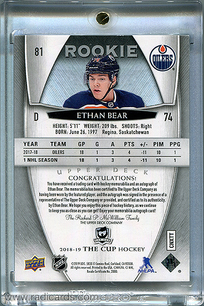 Ethan Bear 2018-19 The Cup #81 /249