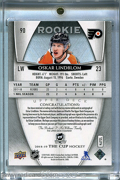 Oskar Lindblom 2018-19 The Cup #90 /249