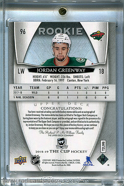 Jordan Greenway 2018-19 The Cup #96 /249