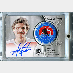 Mike Gartner 2018-19 The Cup Hockey Hall of Fame Anniversary 75/25 Patch Autographs #HOF-MG