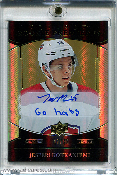 Jesperi Kotkaniemi 2018-19 Upper Deck Trilogy #138 /49