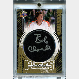 Bobby Clarke 2017-18 Upper Deck Trilogy Signature Pucks #SP-BC