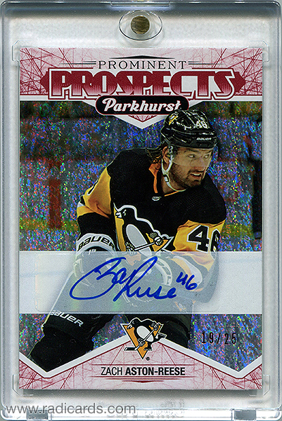 Zach Aston-Reese 2018-19 Parkhurst Prominent Prospects PP-22 Autographs Red /25