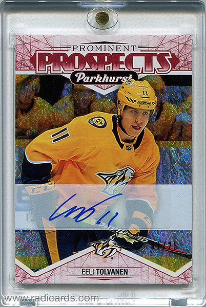 Eeli Tolvanen 2018-19 Parkhurst Prominent Prospects PP-4 Autographs Red /25