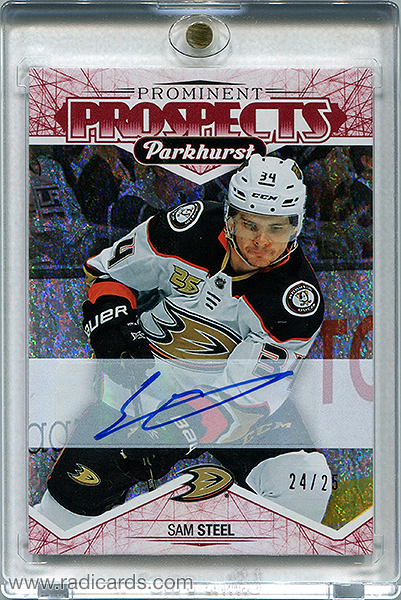 Sam Steel 2018-19 Parkhurst Prominent Prospects PP-9 Autographs Red /25