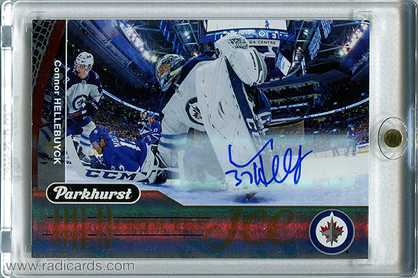 Connor Hellebuyck 2018-19 Parkhurst View from the Ice #VI-11 Autographs