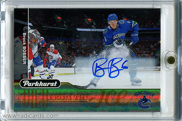 Brock Boeser 2018-19 Parkhurst View from the Ice #VI-9 Autographs