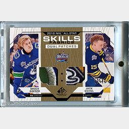 Brock Boeser/Jack Eichel 2018-19 SP Game Used ’18 All Star Skills Fabrics Dual #AS2-BE Patch /25