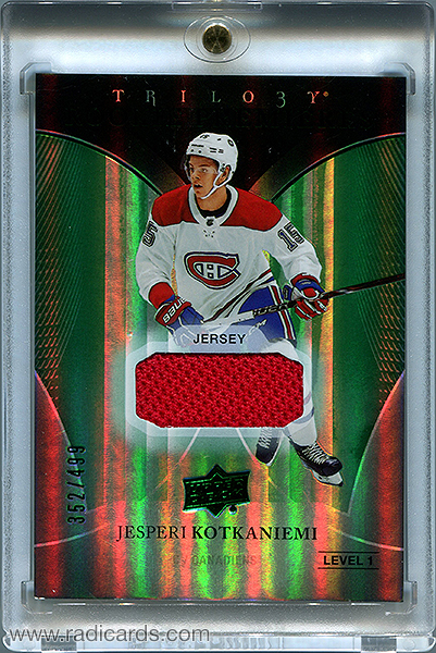 Jesperi Kotkaniemi 2018-19 Upper Deck Trilogy #78 Green /499