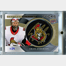 Craig Anderson 2018-19 Upper Deck Trilogy Signature Pucks #SP-AN Team Logo /19