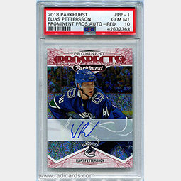 Elias Pettersson 2018-19 Parkhurst Prominent Prospects #PP-1 Autogrpahs Red /25 PSA 10