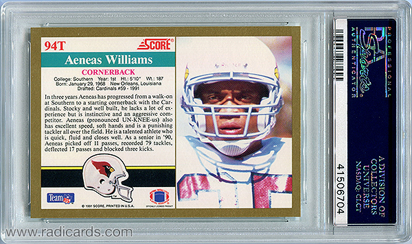 Aeneas Williams 1991 Score Supplemental #94T PSA 10