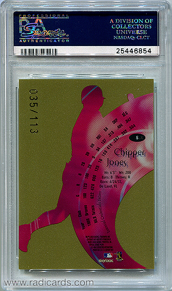 Chipper Jones 1999 E-X Century #8 Essential Credentials Future /113 PSA 10