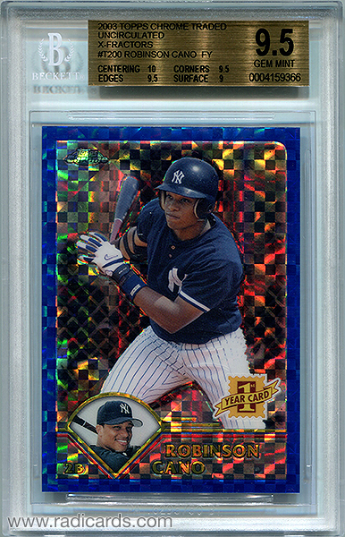 Robinson Cano 2003 Topps Chrome Traded #T200 Uncirculated X-Fractor /25 BGS 9.5