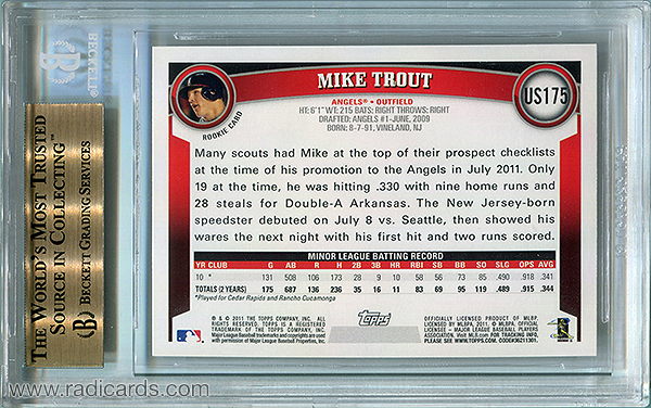 Mike Trout 2011 Topps Update #US175 BGS 9.5