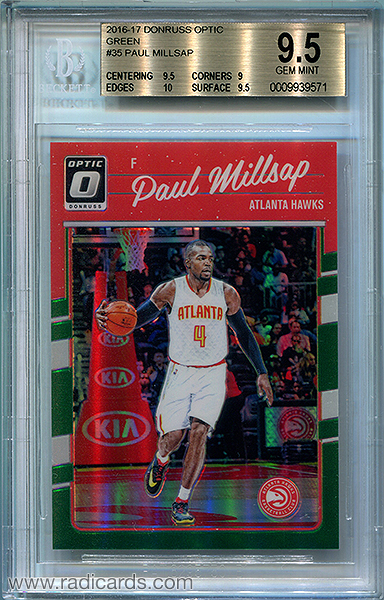 Paul Millsap 2016-17 Donruss Optic #35 Green /5 BGS 9.5