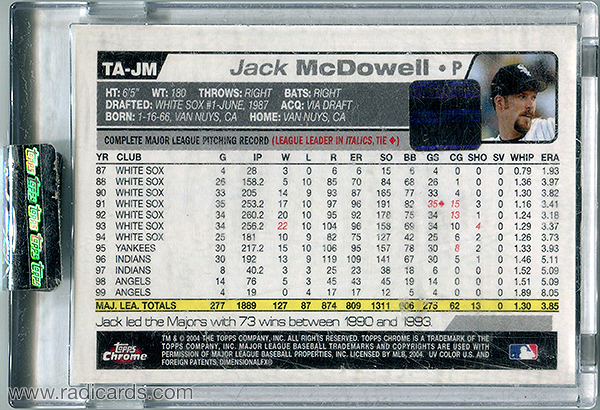 Jack McDowell 2004 Topps Retired Signature Autographs #TA-JM