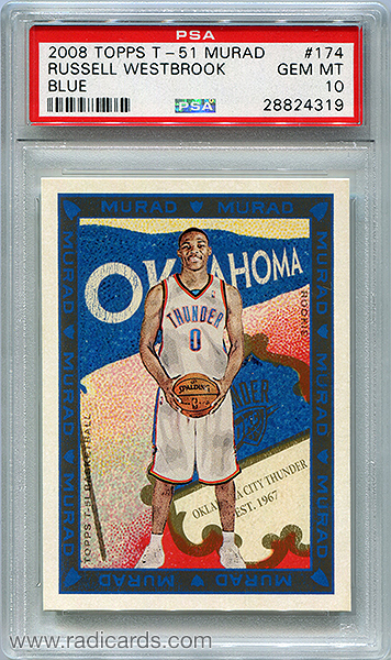 Russell Westbrook 2008-09 Topps T51 Murad #174B Blue PSA 10