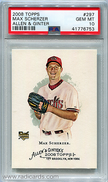 Max Scherzer 2008 Topps Allen and Ginter #297 PSA 10