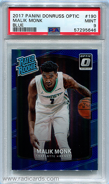 Malik Monk 2017-18 Donruss Optic #190 Blue /49 PSA 9