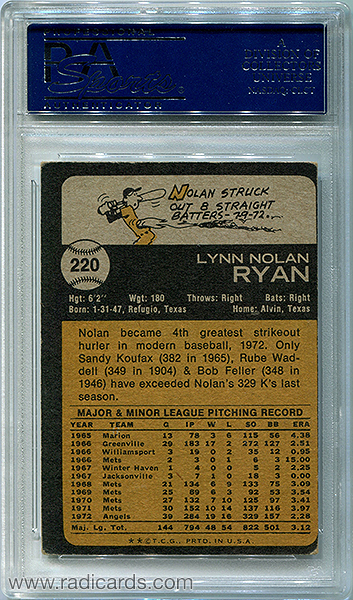 Nolan Ryan 1973 Topps #220 PSAAU