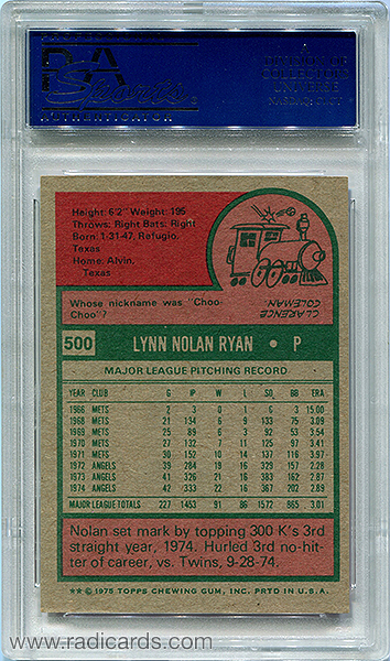 Nolan Ryan 1975 Topps #500 PSAAU