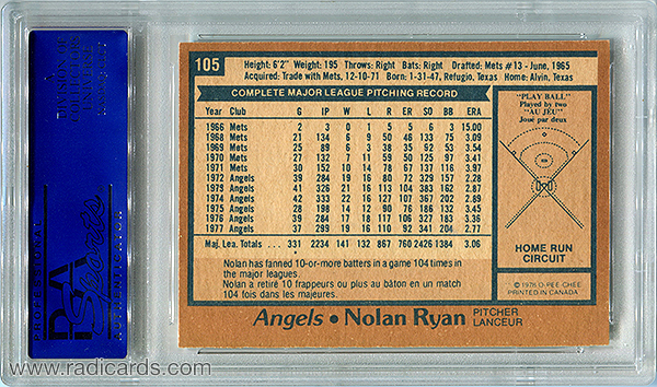 Nolan Ryan 1978 O-Pee-Chee #105 PSA 8(OC)