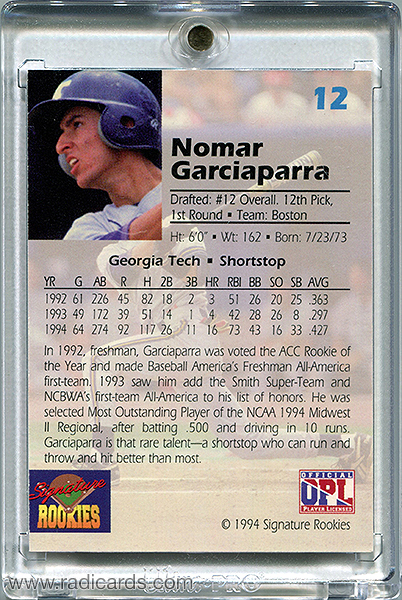 Nomar Garciaparra 1994 Signature Rookies Draft Picks #12 Signatures /7750