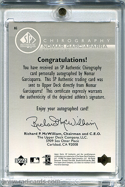 Nomar Garciaparra 1999 SP Authentic Chirography #NG