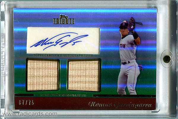 Nomar Garciaparra 2011 Topps Tribute Autograph Dual Relics #TADR-NG Green /75
